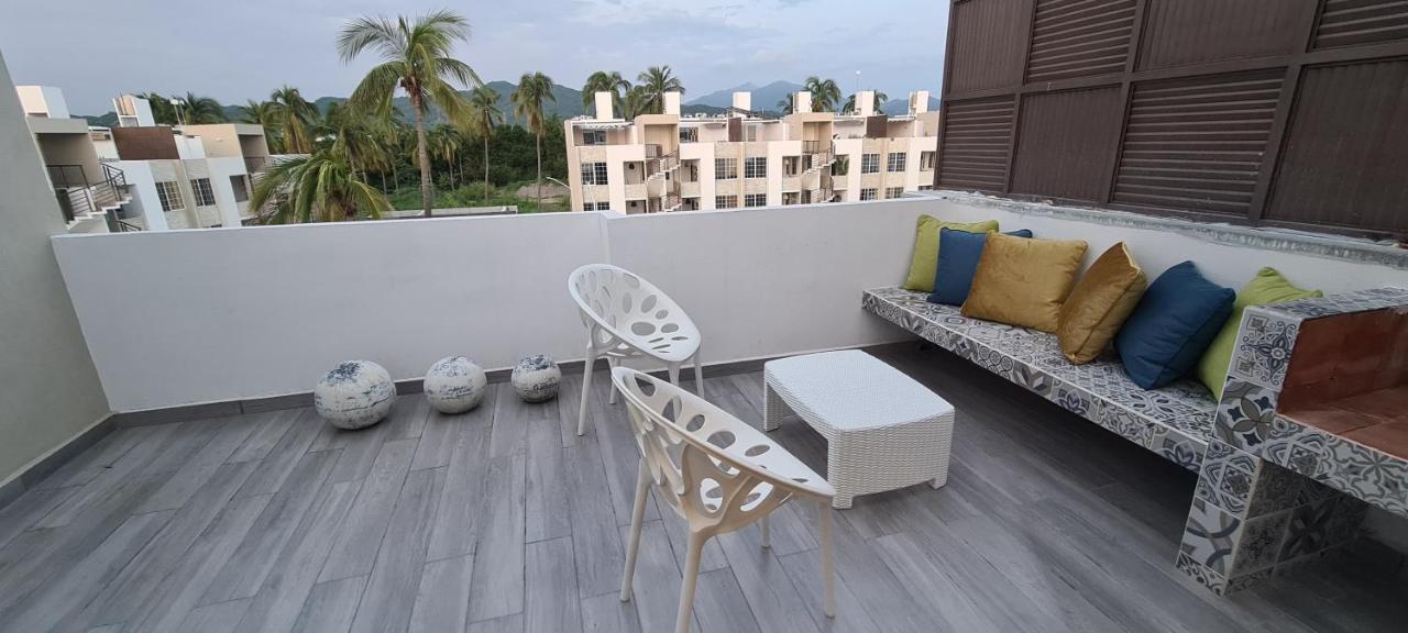 Moderno Depa Con Terraza Y Vista Extraordinaria Apartment มานซานิโญ ภายนอก รูปภาพ
